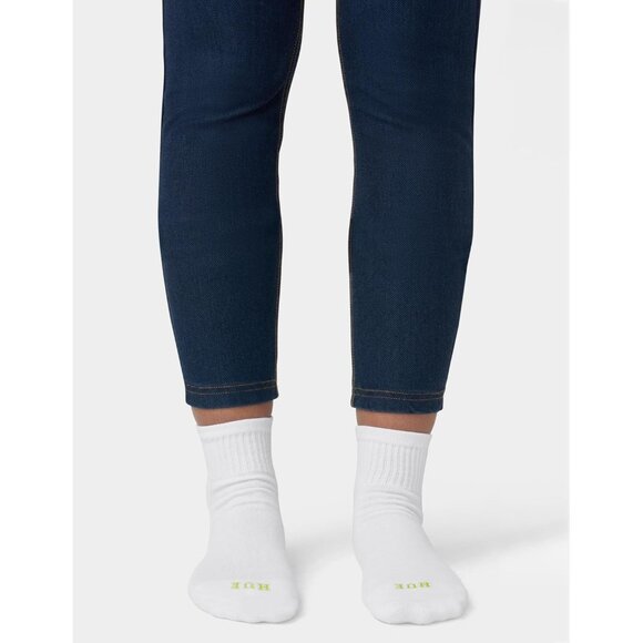 Women's Navy Stripe 6 Pair Pack Winter Soft Warm Thick Cold Mini Crew Socks - Picture 3 of 7